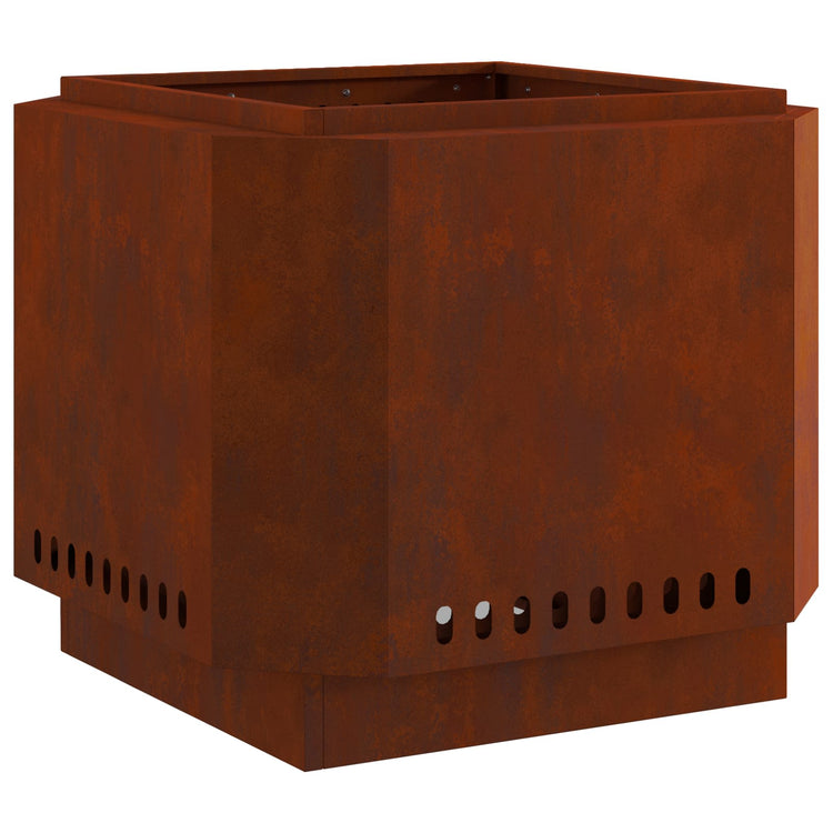 Vidaxl rauchfreie Feuerschale braun 58 x 58 x 51 cm Cortenstahl
