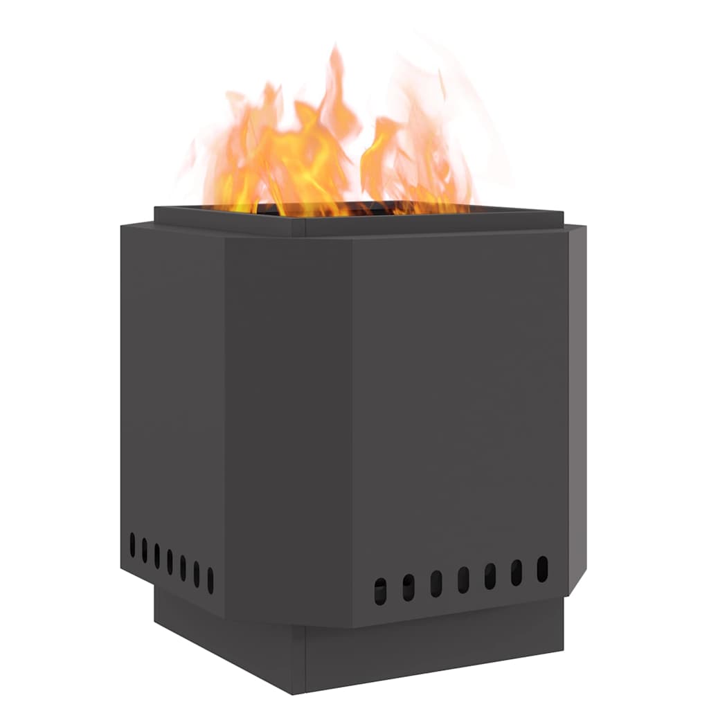 Vidaxl rauchfreie Feuerschale schwarz 48 x 48 x 51 cm Stahl