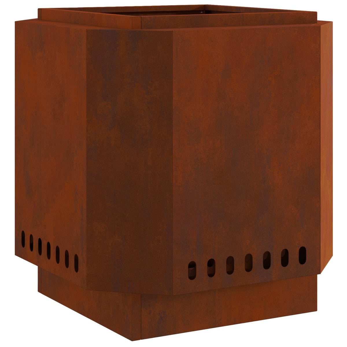 Vidaxl rauchfreie Feuerschale braun 48 x 48 x 51 cm Cortenstahl