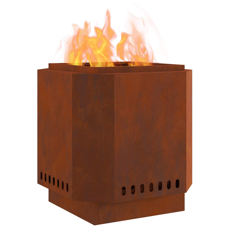 Vidaxl rauchfreie Feuerschale braun 48 x 48 x 51 cm Cortenstahl
