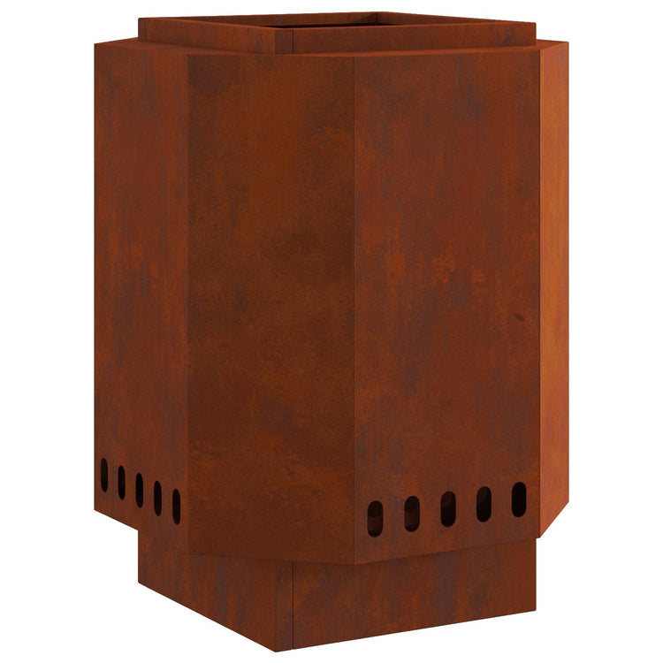 Vidaxl rauchfreie Feuerschale braun 38 x 38 x 51 cm Cortenstahl