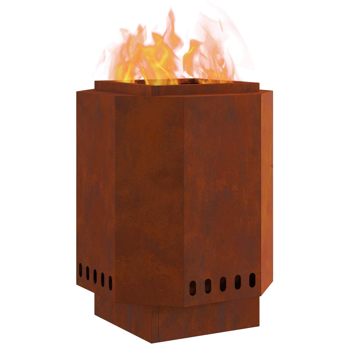 Vidaxl rauchfreie Feuerschale braun 38 x 38 x 51 cm Cortenstahl