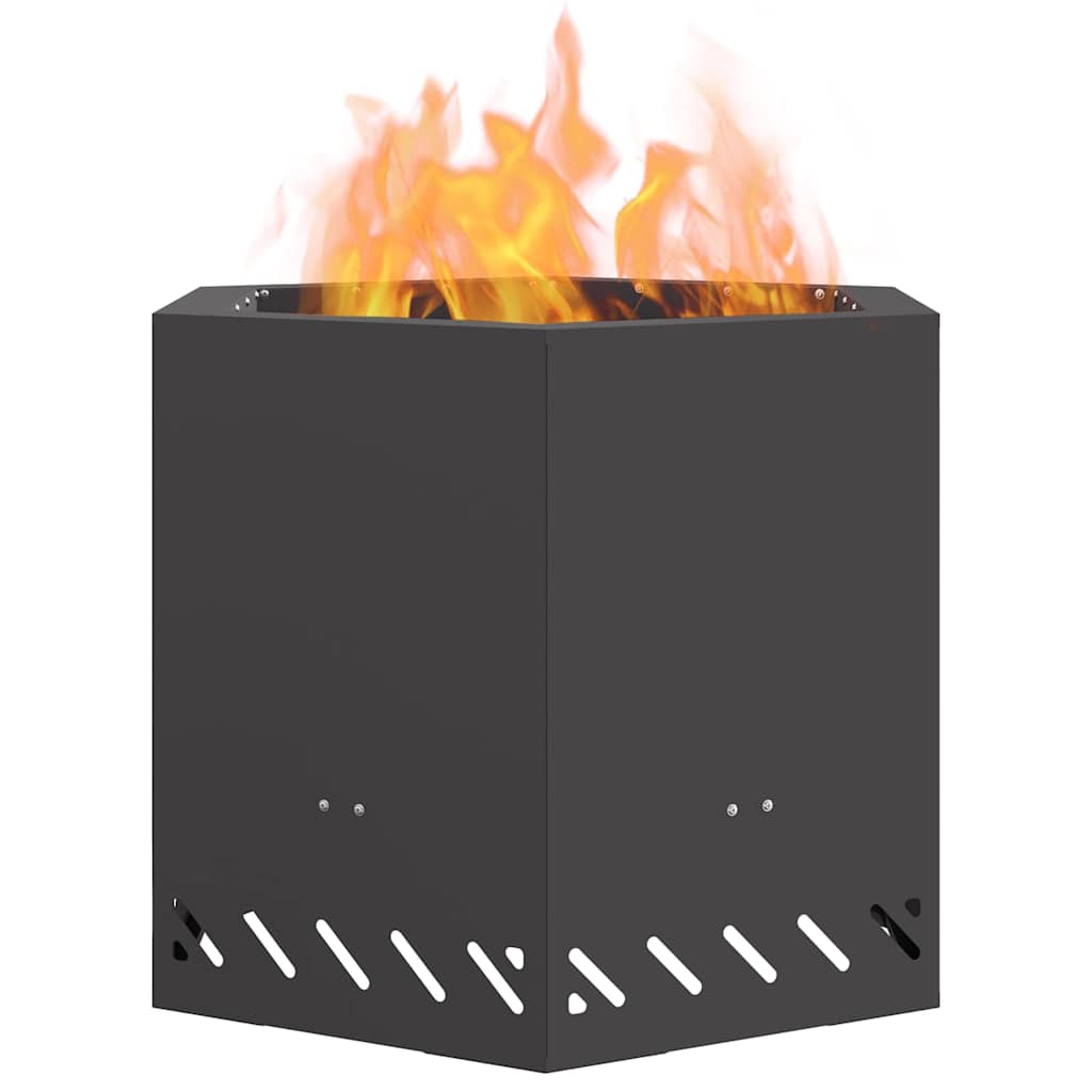 Vidaxl rauchfreie Feuerschale schwarz 58 x 58 x 51 cm Stahl
