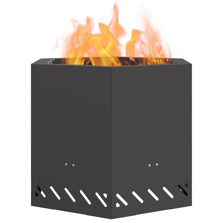 Vidaxl rauchfreie Feuerschale schwarz 58 x 58 x 51 cm Stahl