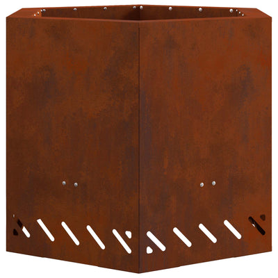 Vidaxl rauchfreie Feuerschale braun 58 x 58 x 51 cm Cortenstahl