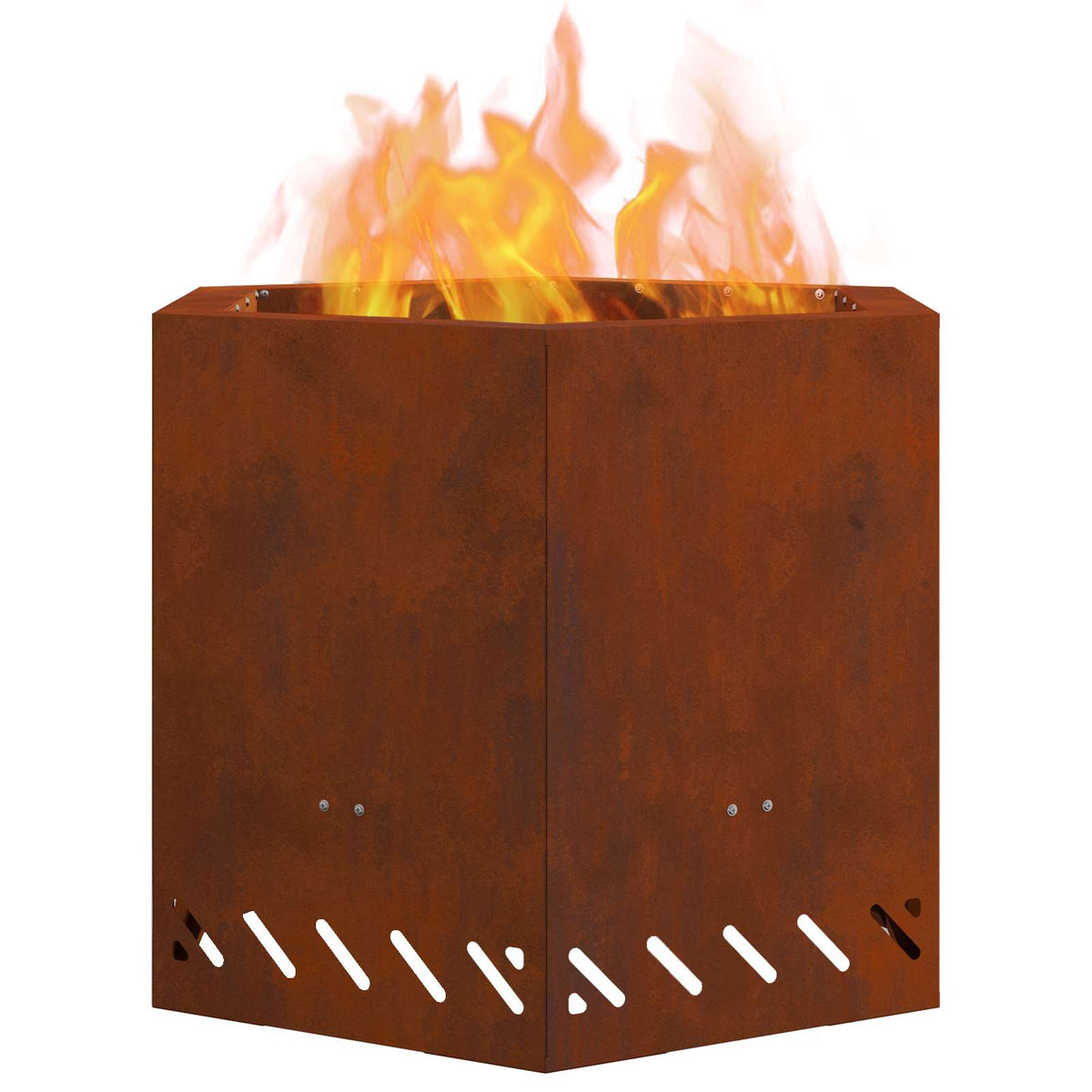 Vidaxl rauchfreie Feuerschale braun 58 x 58 x 51 cm Cortenstahl