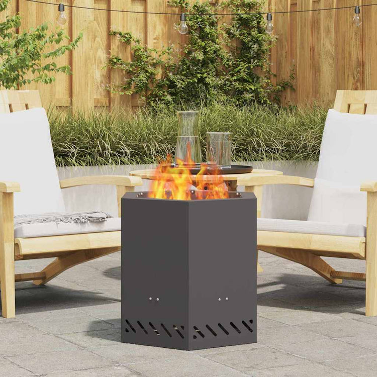 Vidaxl rauchfreie Feuerschale schwarz 48 x 48 x 51 cm Stahl