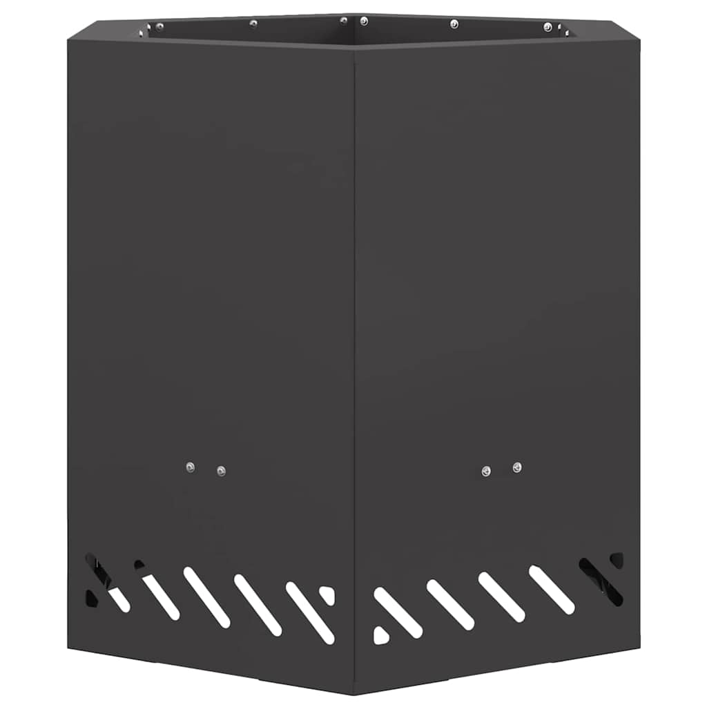 Vidaxl rauchfreie Feuerschale schwarz 48 x 48 x 51 cm Stahl