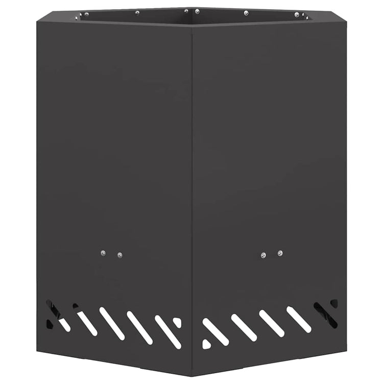 Vidaxl rauchfreie Feuerschale schwarz 48 x 48 x 51 cm Stahl
