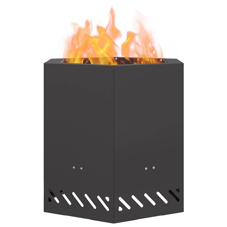 Vidaxl rauchfreie Feuerschale schwarz 48 x 48 x 51 cm Stahl