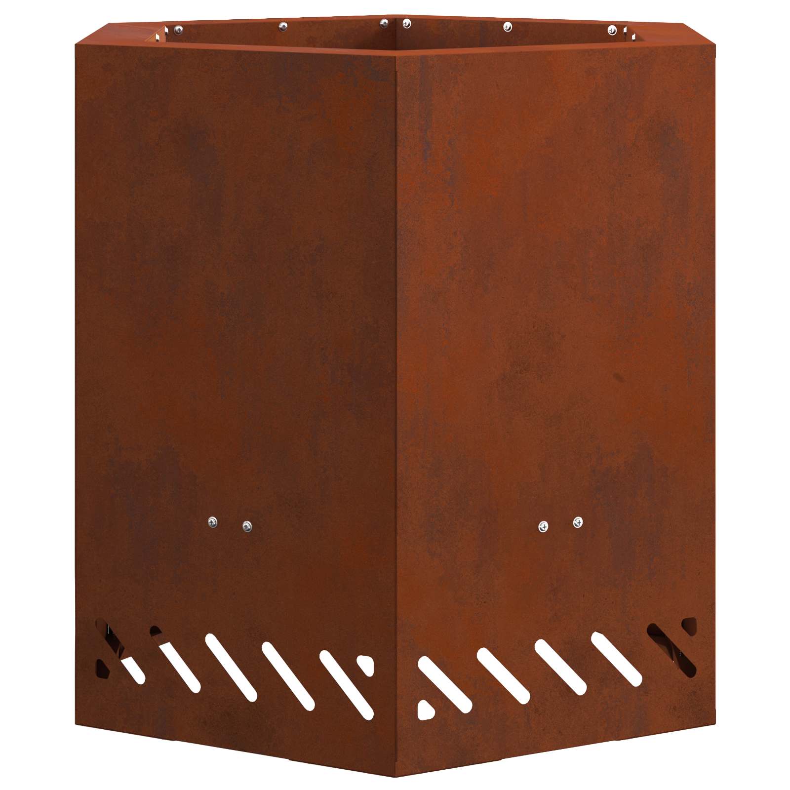 Vidaxl rauchfreie Feuerschale braun 48 x 48 x 51 cm Cortenstahl