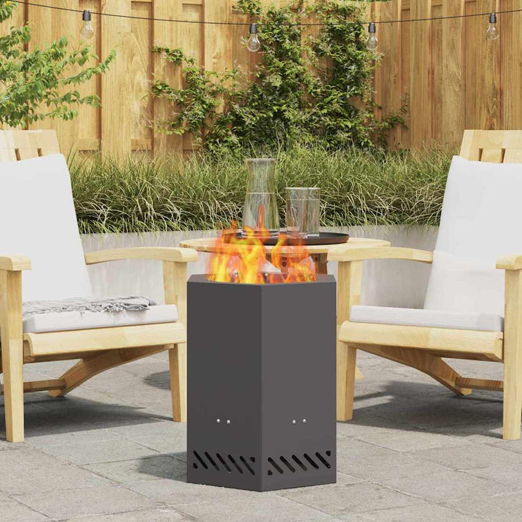 Vidaxl rauchfreie Feuerschale schwarz 38 x 38 x 51 cm Stahl