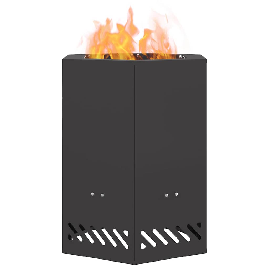 Vidaxl rauchfreie Feuerschale schwarz 38 x 38 x 51 cm Stahl