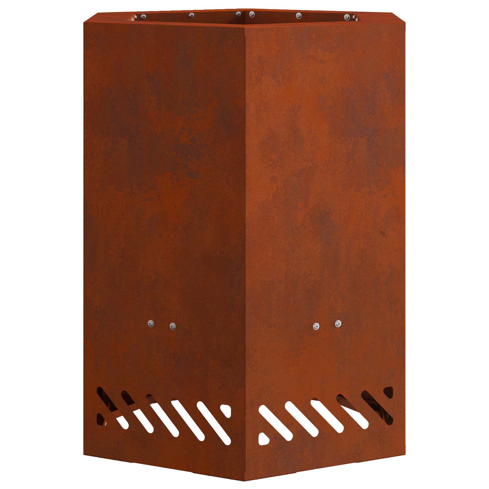 Vidaxl rauchfreie Feuerschale braun 38 x 38 x 51 cm Cortenstahl