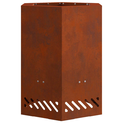 Vidaxl rauchfreie Feuerschale braun 38 x 38 x 51 cm Cortenstahl