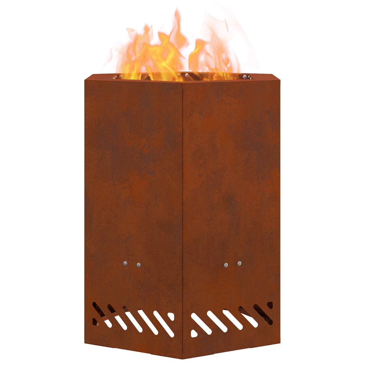 Vidaxl rauchfreie Feuerschale braun 38 x 38 x 51 cm Cortenstahl