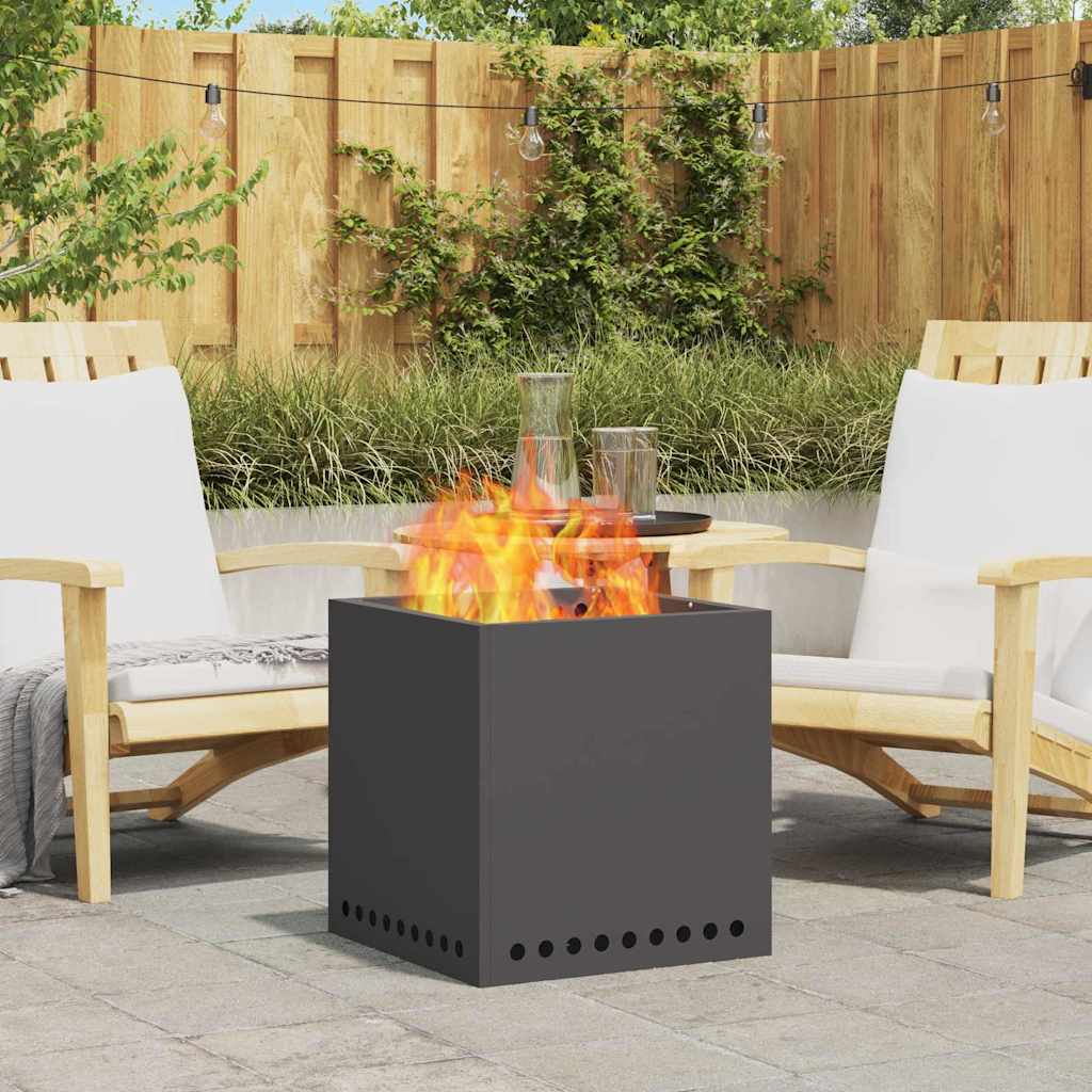 Vidaxl rauchfreie Feuerschale schwarz 48 x 48 x 50 cm Stahl