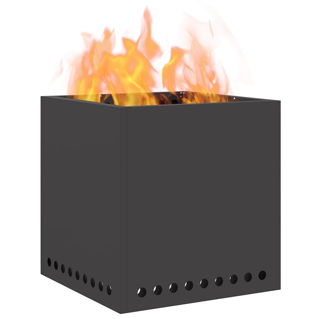 Vidaxl rauchfreie Feuerschale schwarz 48 x 48 x 50 cm Stahl