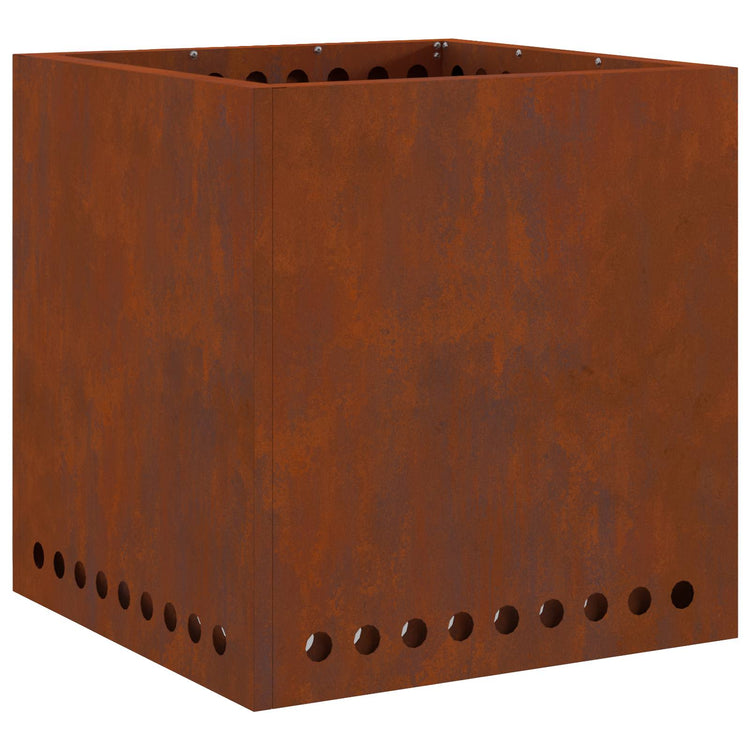 Vidaxl rauchfreie Feuerschale braun 48 x 48 x 50 cm Cortenstahl