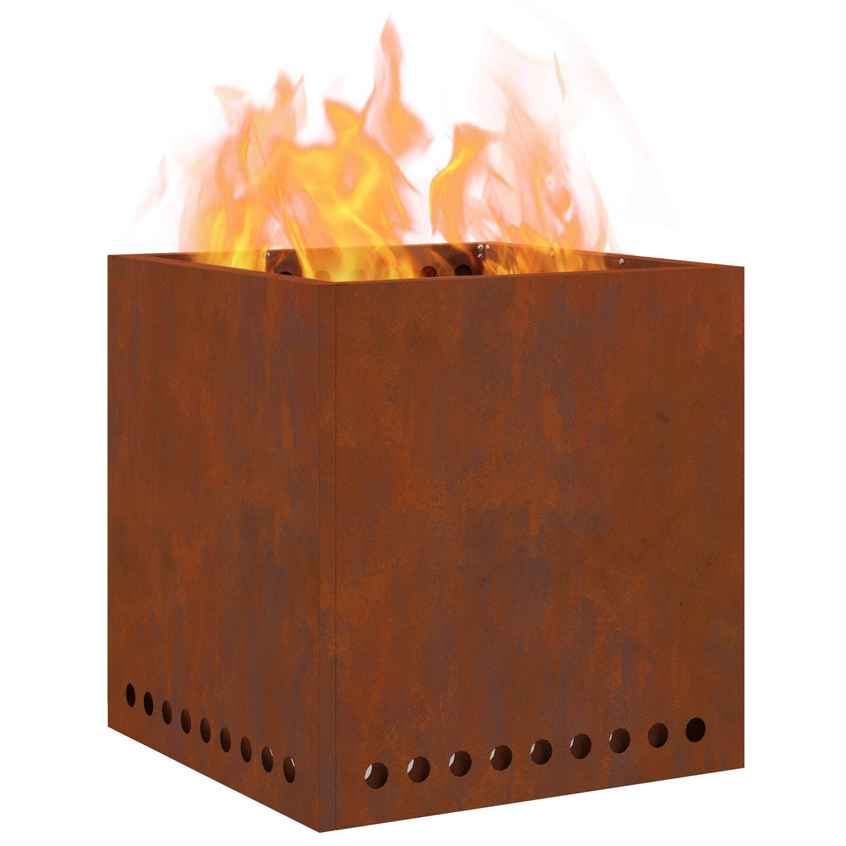 Vidaxl rauchfreie Feuerschale braun 48 x 48 x 50 cm Cortenstahl