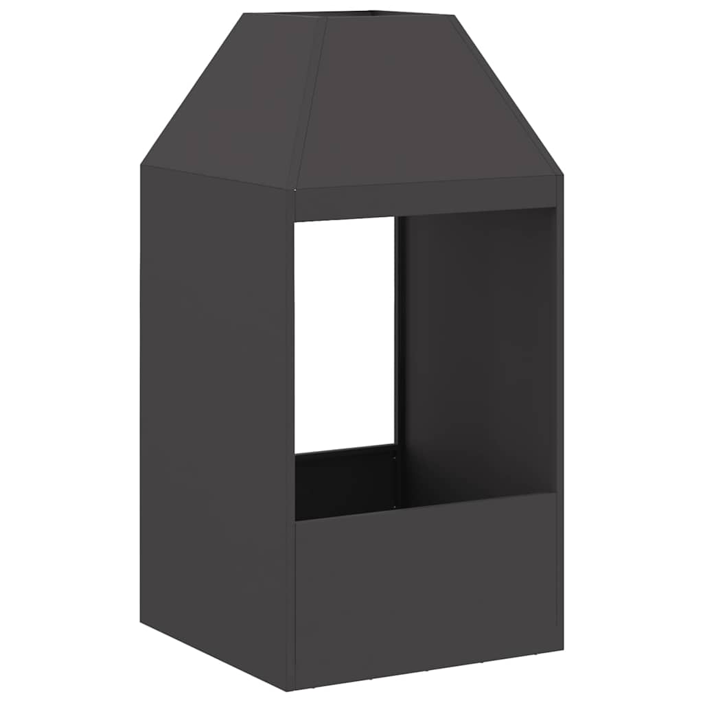 Vidaxl Feuerkorb schwarz 50 x 50 x 100 cm Stahl