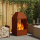 Vidaxl Feuerkorb braun 50 x 50 x 100 cm Cortenstahl