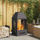 Vidaxl Feuerkorb schwarz 50 x 50 x 100 cm Stahl