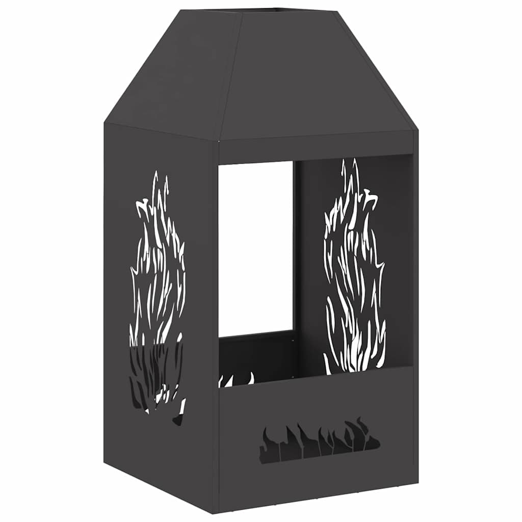 Vidaxl Feuerkorb schwarz 50 x 50 x 100 cm Stahl