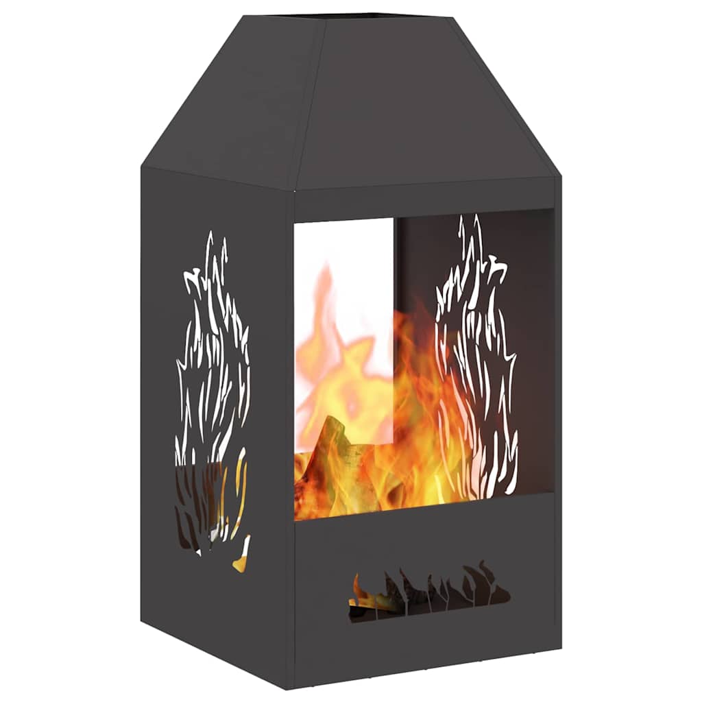 Vidaxl Feuerkorb schwarz 50 x 50 x 100 cm Stahl