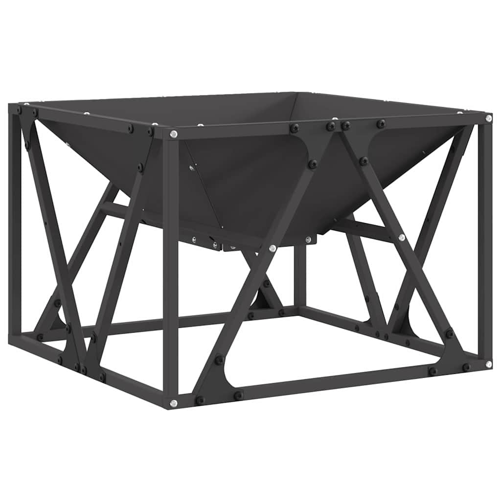 Vidaxl Feuerkorb schwarz 50 x 50 x 35 cm Stahl