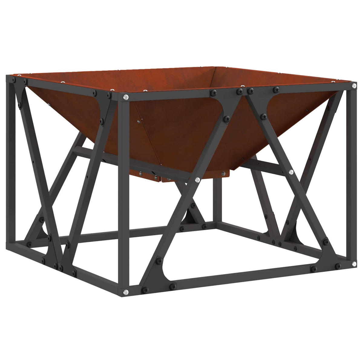 Vidaxl Feuerkorb braun 50 x 50 x 35 cm Cortenstahl