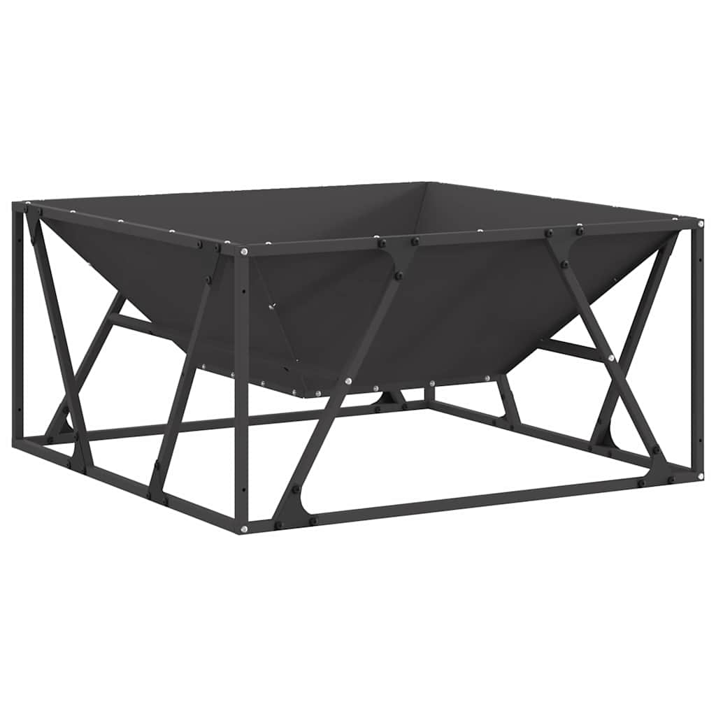 Vidaxl Feuerkorb schwarz 80 x 80 x 40 cm Stahl