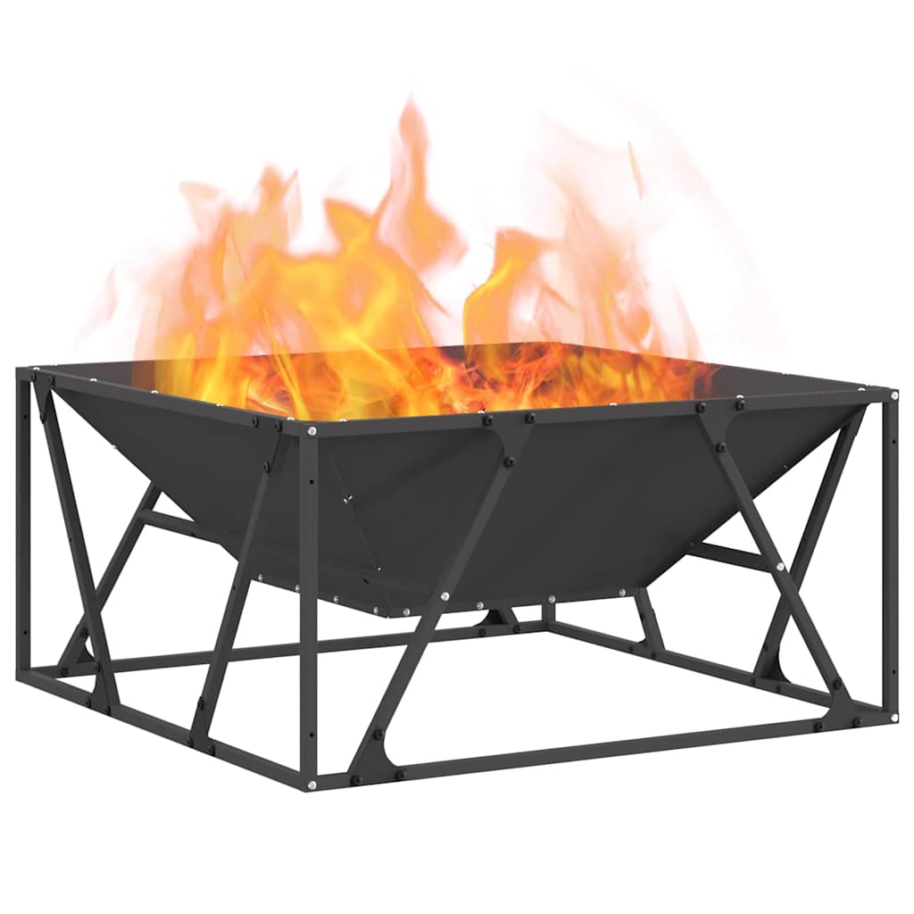 Vidaxl Feuerkorb schwarz 80 x 80 x 40 cm Stahl