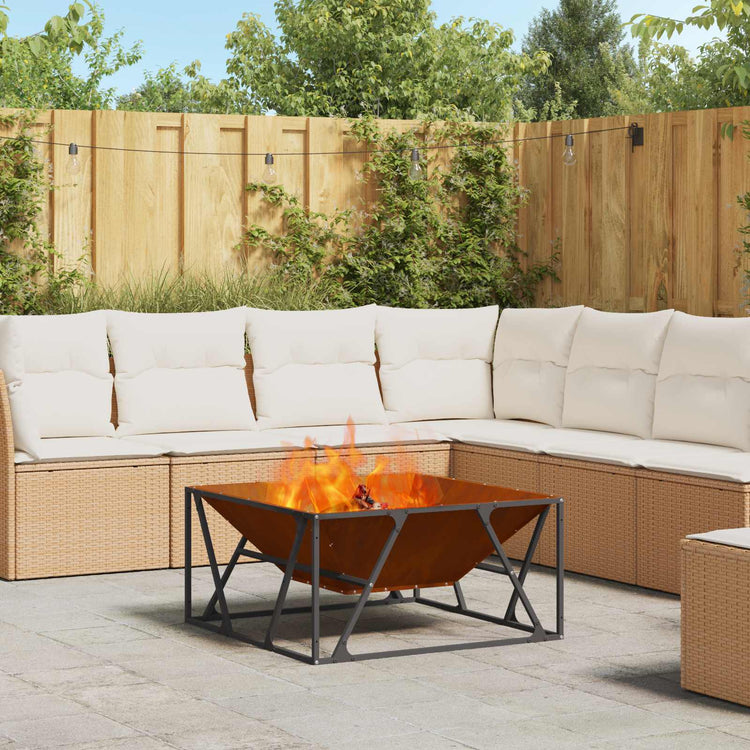 Vidaxl Feuerkorb braun 80 x 80 x 40 cm Cortenstahl