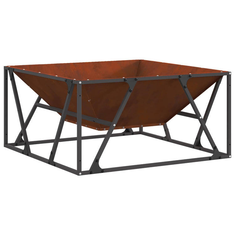 Vidaxl Feuerkorb braun 80 x 80 x 40 cm Cortenstahl