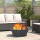 Vidaxl Feuerkorb schwarz 75 x 75 x 28 cm Stahl