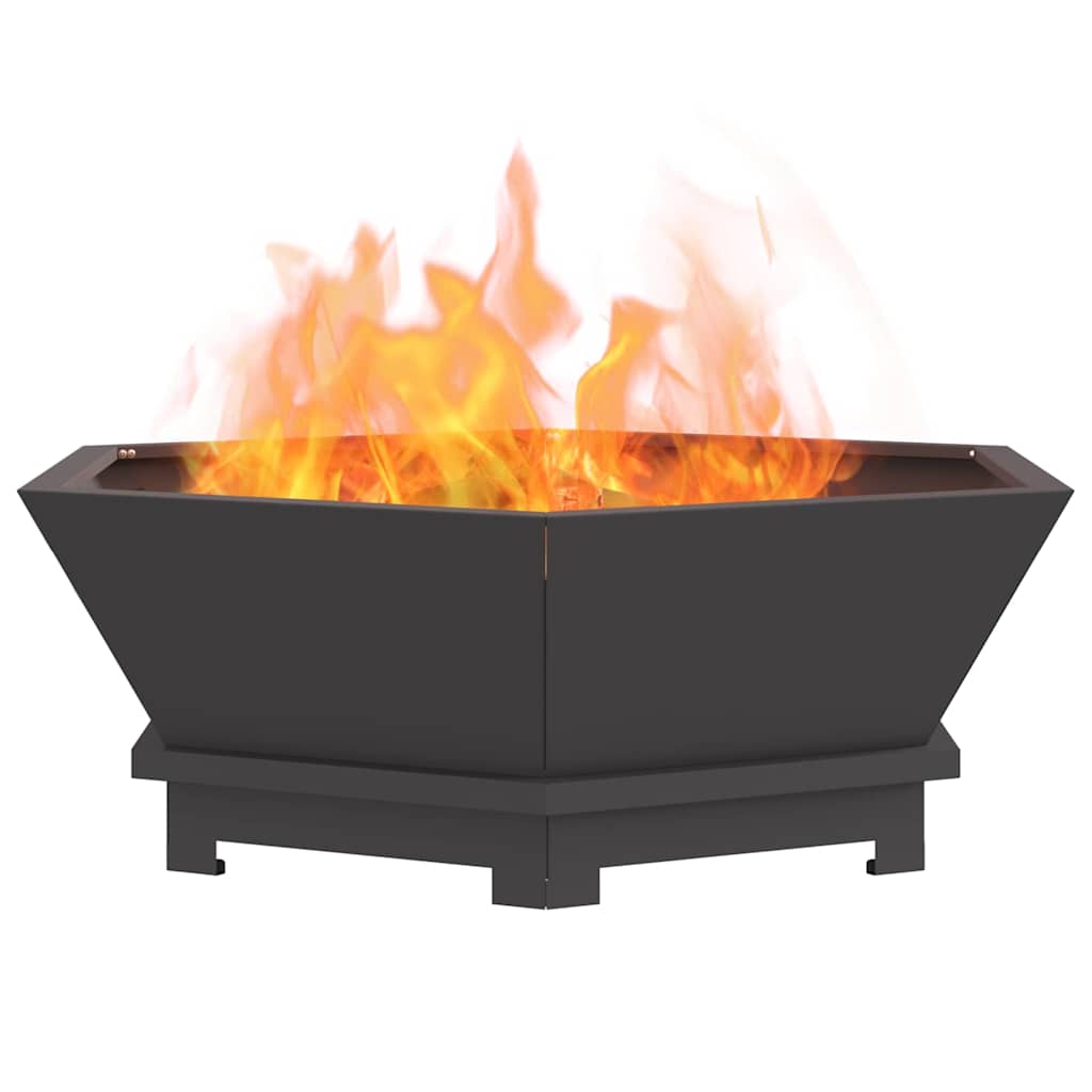 Vidaxl Feuerkorb schwarz 75 x 75 x 28 cm Stahl