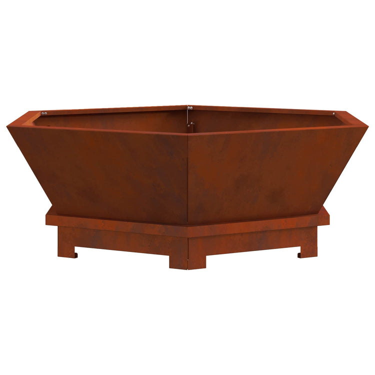 Vidaxl Feuerkorb braun 75 x 75 x 28 cm Cortenstahl