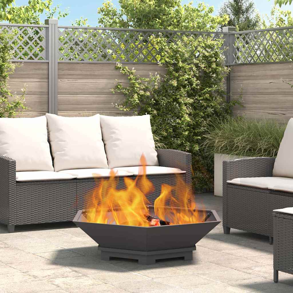 Vidaxl Feuerkorb schwarz 100 x 100 x 28 cm Stahl