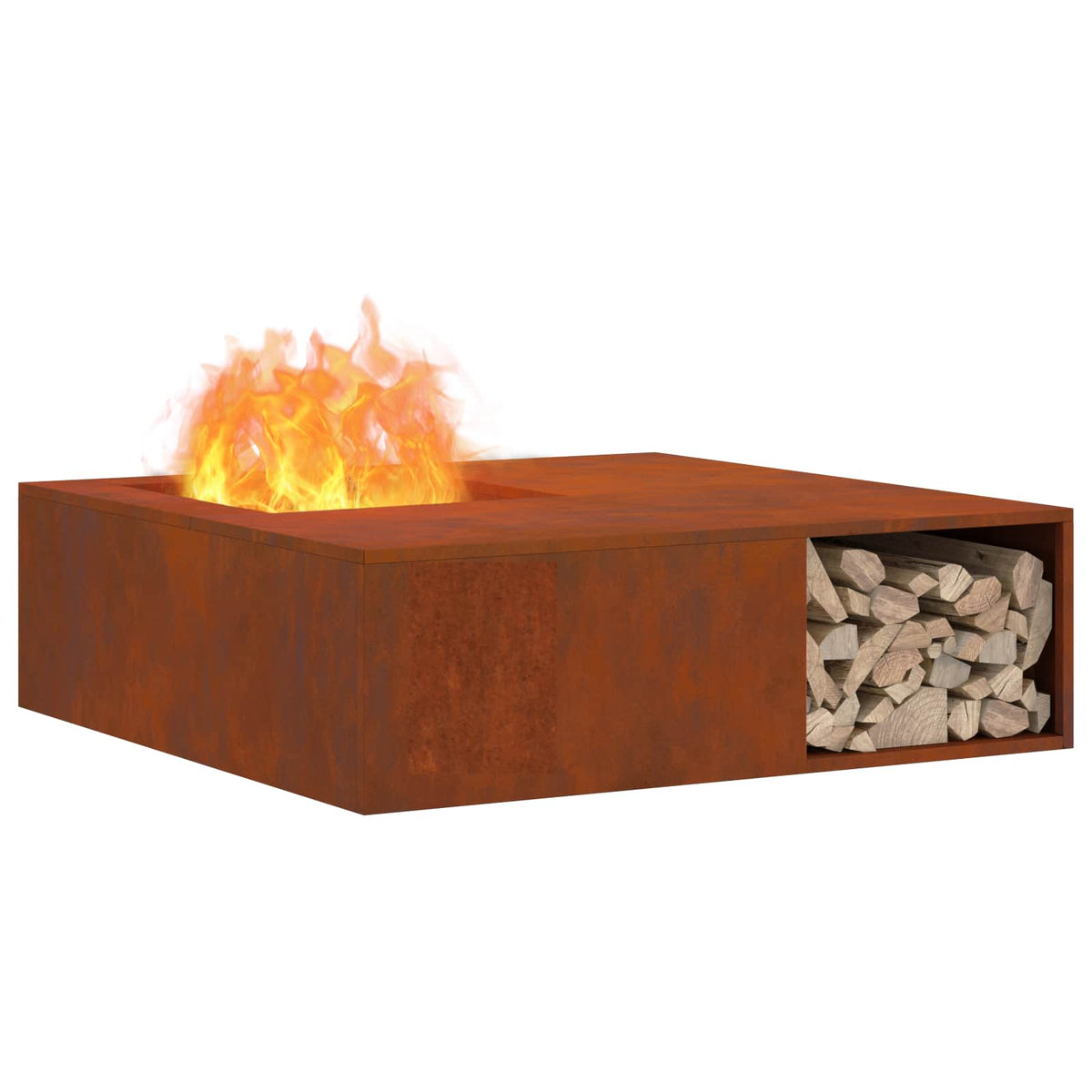 Vidaxl Feuerkorb braun 100 x 100 x 30 cm Cortenstahl
