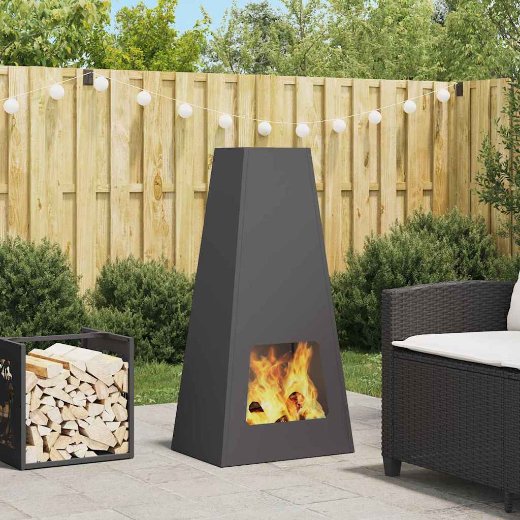 Vidaxl Feuerkorb schwarz 50 x 35 x 100 cm Stahl