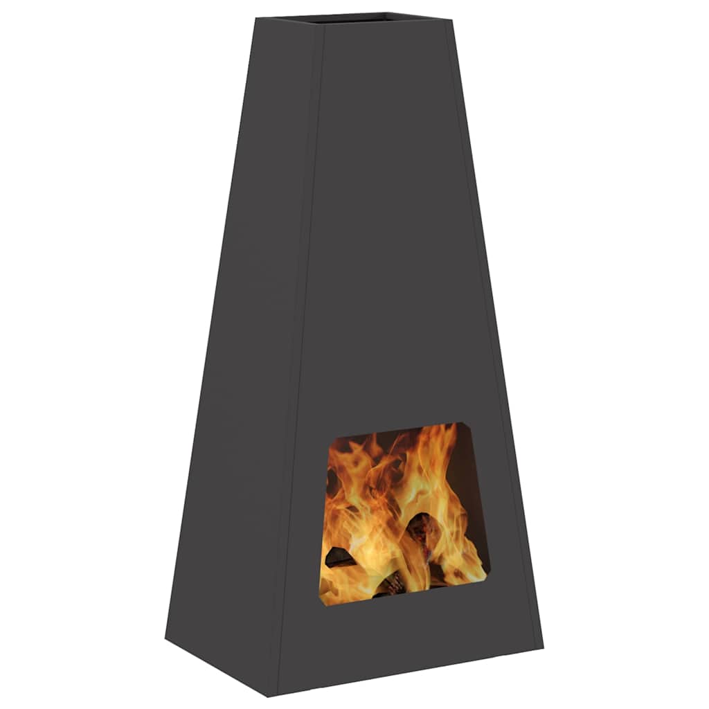 Vidaxl Feuerkorb schwarz 50 x 35 x 100 cm Stahl