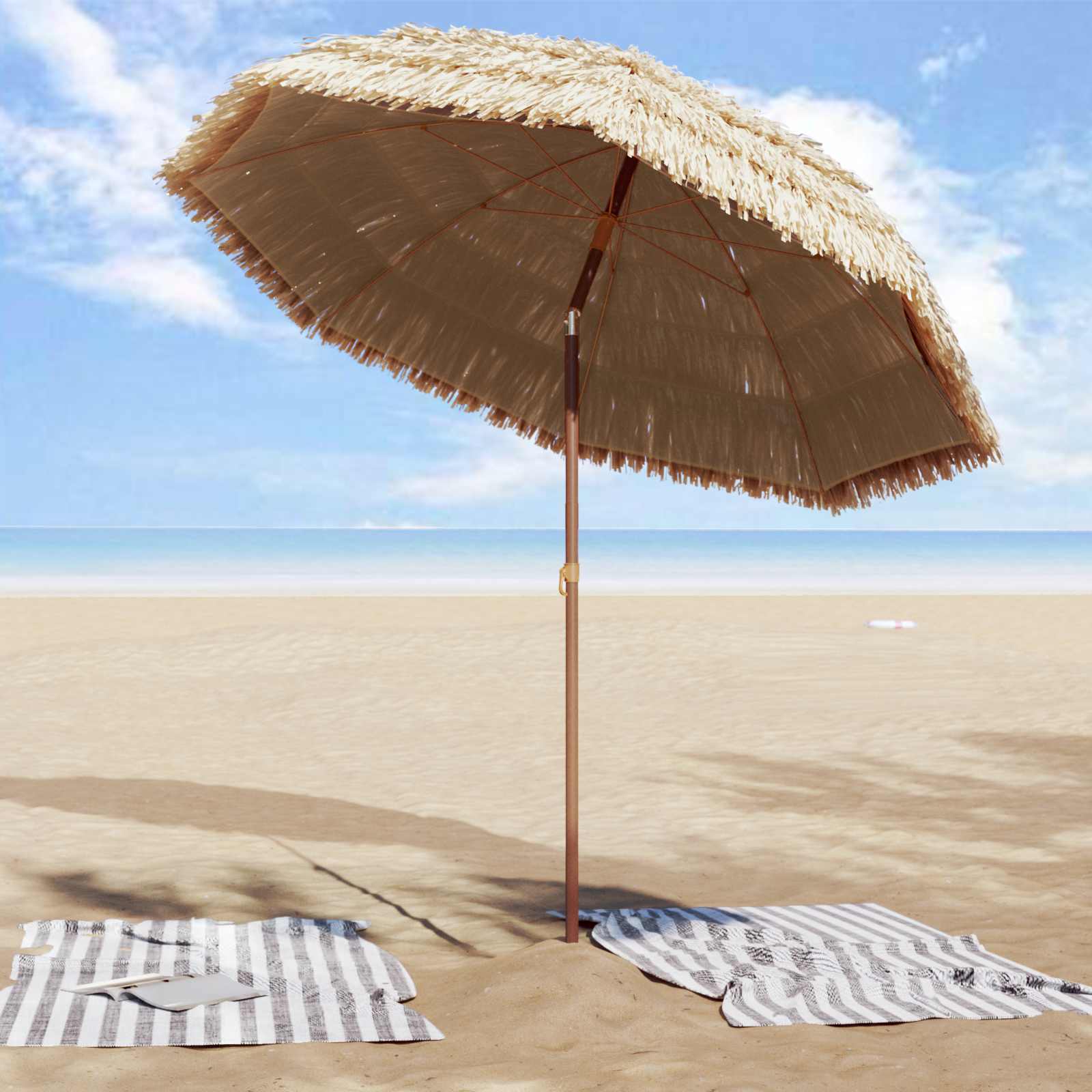 Vidaxxl Gartenschirm Natur 205 x 205 x 210 cm