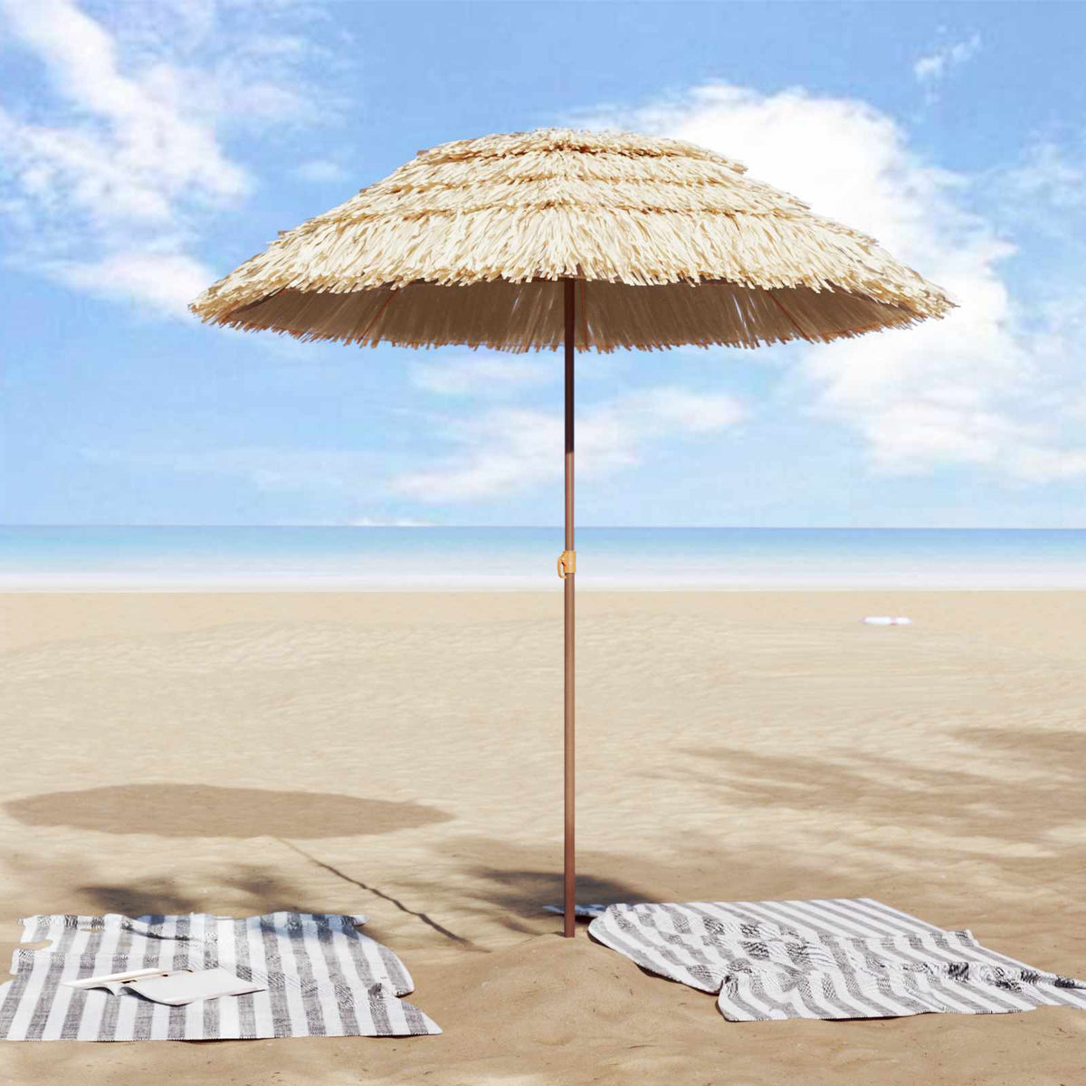 Vidaxx Strandschirm Natur 255 x 255 x 255 cm Polyester und Stahl