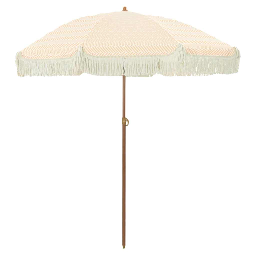 VidaXL Strandsonnenschirm Gelb und Weiß 160 x 160 x 196 cm Polyester und Stahl