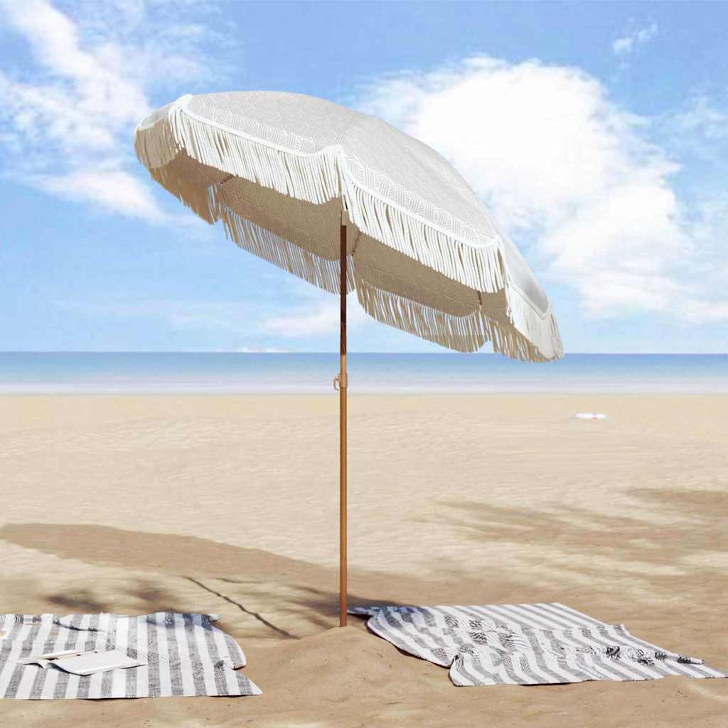 Vidaxl Strandschirm grau und weiß 160 x 160 x 196 cm
