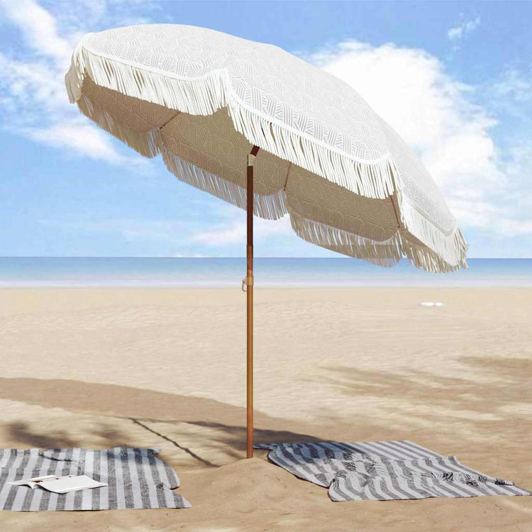 VidaXL Strandschirm grau und weiß 205 x 205 x 210 cm