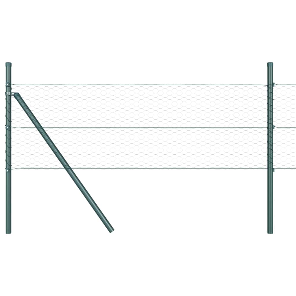 Vidaxl Zaunpfahl grün 10 x 0,4 m (25 mm Maschenweite) Stahl und PVC