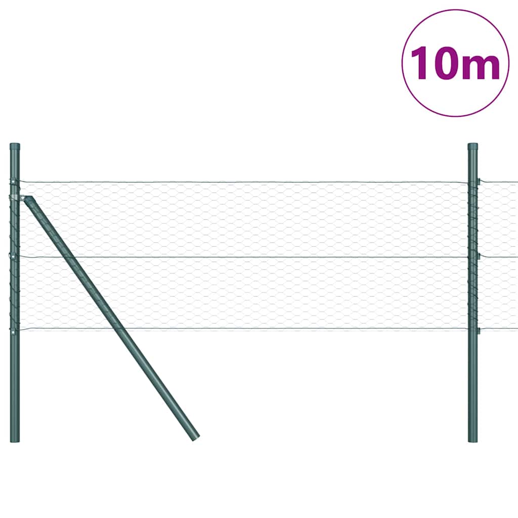 Vidaxl Zaunpfahl grün 10 x 0,5 m (25 mm Maschenweite) Stahl und PVC