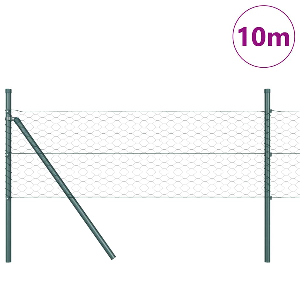 Vidaxl Zaunpfahl grün 10 x 0,5 m (36 mm Maschenweite) Stahl und PVC
